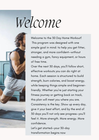30 Day Home Workout My Store
